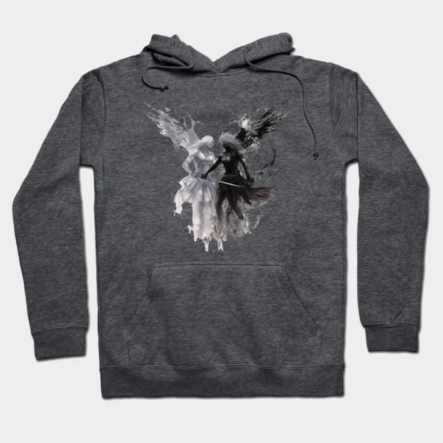 Angel vs. Demon - A Battle for the Soul Hoodie by MerlinArt